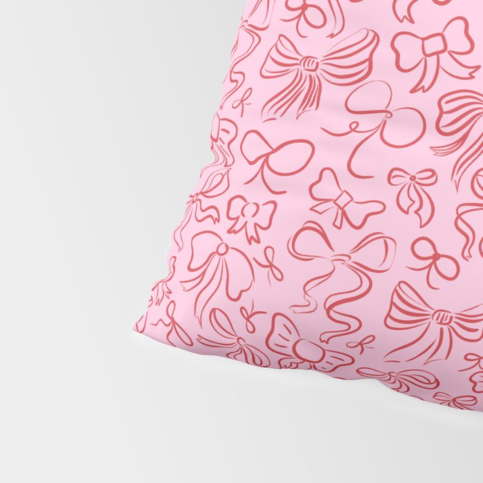 Coquette Valentines Day Bows in Colored Pencil Pillow Sham Gallery Image 4