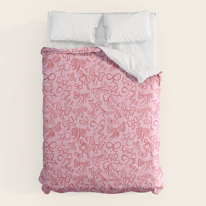 Coquette Valentines Day Bows in Colored Pencil Comforter Gallery Image 6