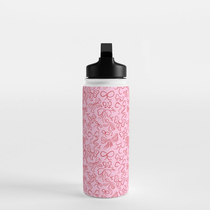 Coquette Valentines Day Bows in Colored Pencil Water Bottle Gallery Image 3