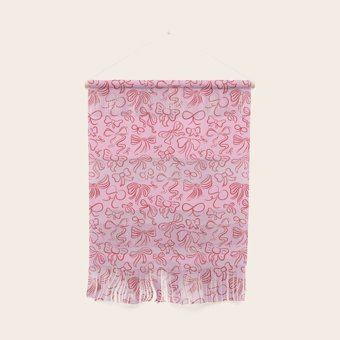 Coquette Valentines Day Bows in Colored Pencil Wall Hanging Gallery Image 1