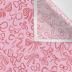 Coquette Valentines Day Bows in Colored Pencil Wall Tapestry Gallery Image 3