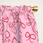 Coquette Valentines Day Bows in Colored Pencil Window Curtain Gallery Image 2