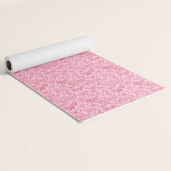 Coquette Valentines Day Bows in Colored Pencil Yoga Mat Gallery Image 2