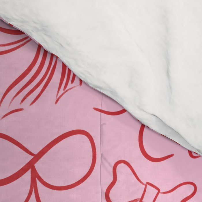 Coquette Valentines Day Bows in Colored Pencil Comforter Gallery Image 4