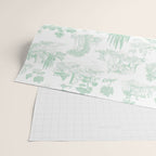 Toile de Jouy Vintage French Light Green & White Wrapping Paper Gallery Image 2