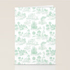 Toile de Jouy Vintage French Light Green & White Stationery Card Gallery Image 2