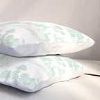 Toile de Jouy Vintage French Light Green & White Pillow Sham Gallery Image 3