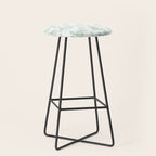 Toile de Jouy Vintage French Light Green & White Stool Gallery Image 1