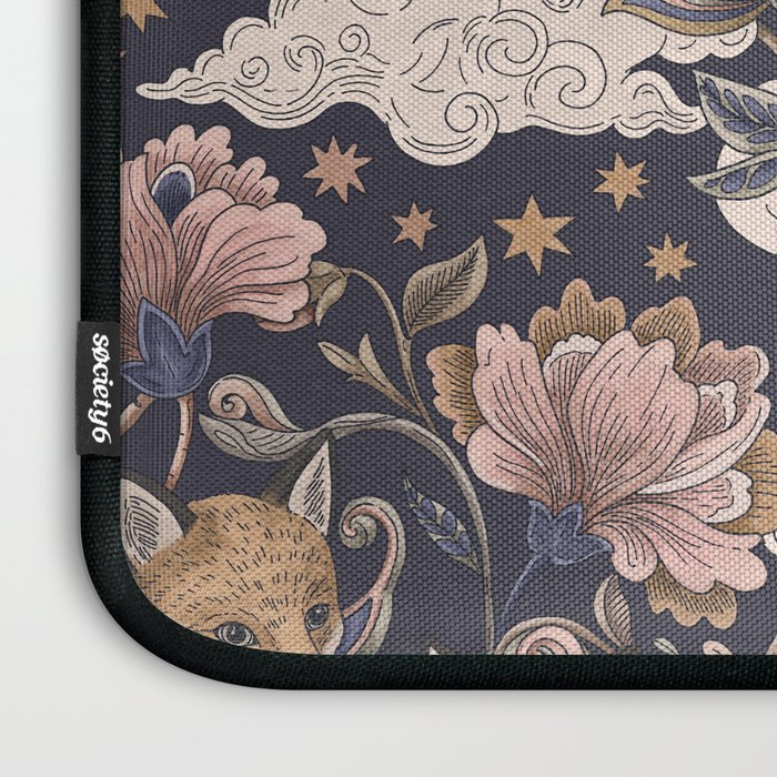 Fox Cubs in Moonlit Garden Laptop Sleeve Gallery Image 3