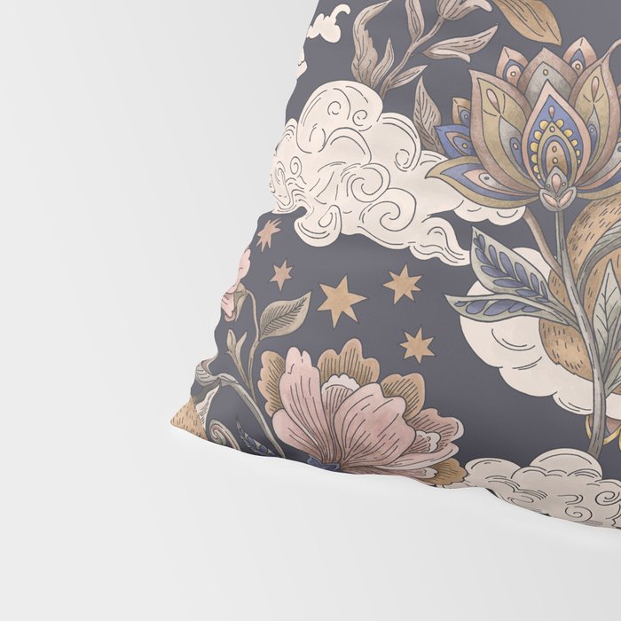 Fox Cubs in Moonlit Garden Pillow Sham Gallery Image 4