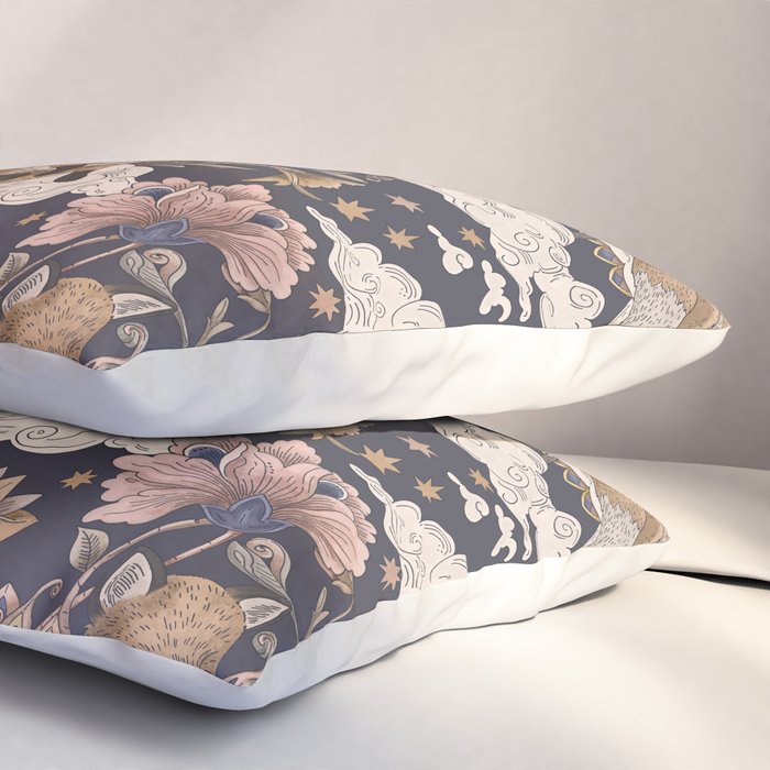 Fox Cubs in Moonlit Garden Pillow Sham Gallery Image 3