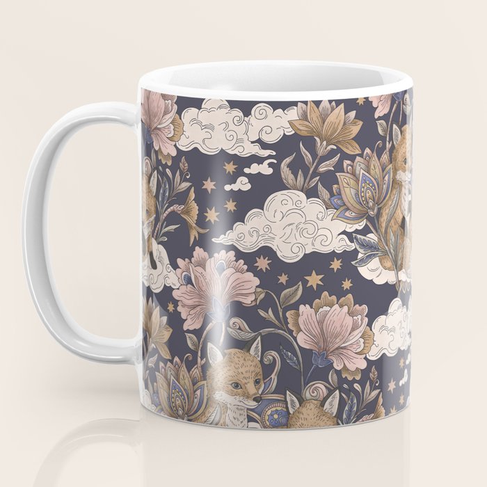 Fox Cubs in Moonlit Garden Coffee Mug Gallery Image 3