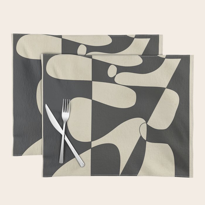 Modern Abstract Contrast - Noir Placemat Gallery Image 1