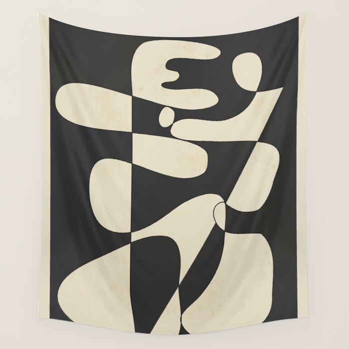 Modern Abstract Contrast - Noir Wall Tapestry Gallery Image 1