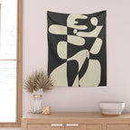 Modern Abstract Contrast - Noir Wall Tapestry Gallery Image 2