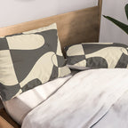 Modern Abstract Contrast - Noir Pillow Sham Gallery Image 2