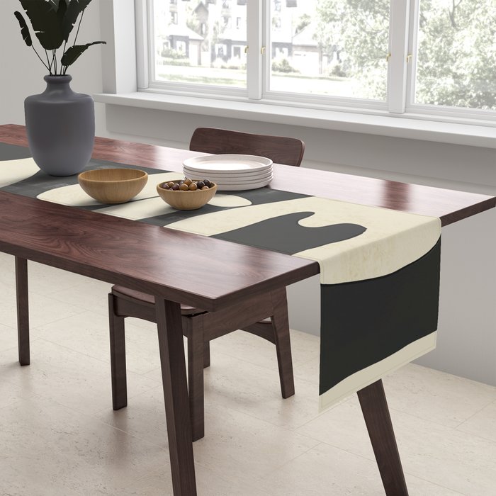 Modern Abstract Contrast - Noir Table Runner Gallery Image 2