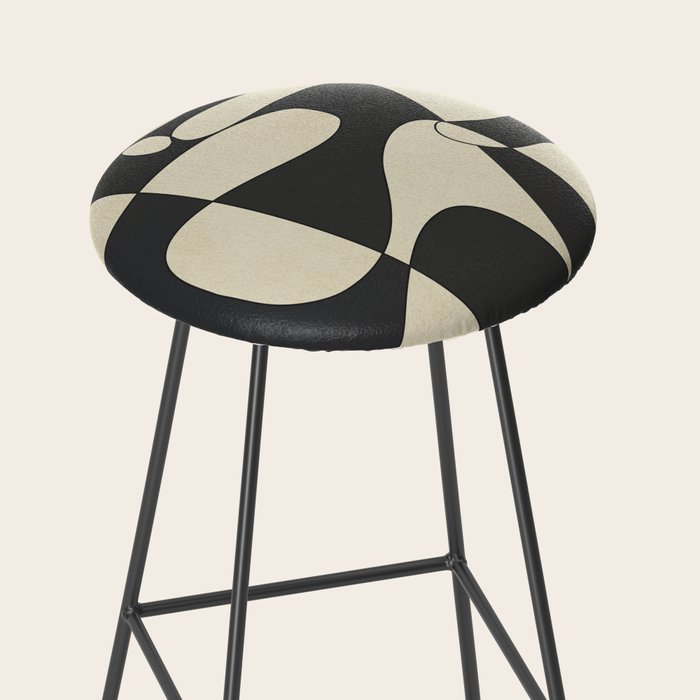 Modern Abstract Contrast - Noir Stool Gallery Image 2