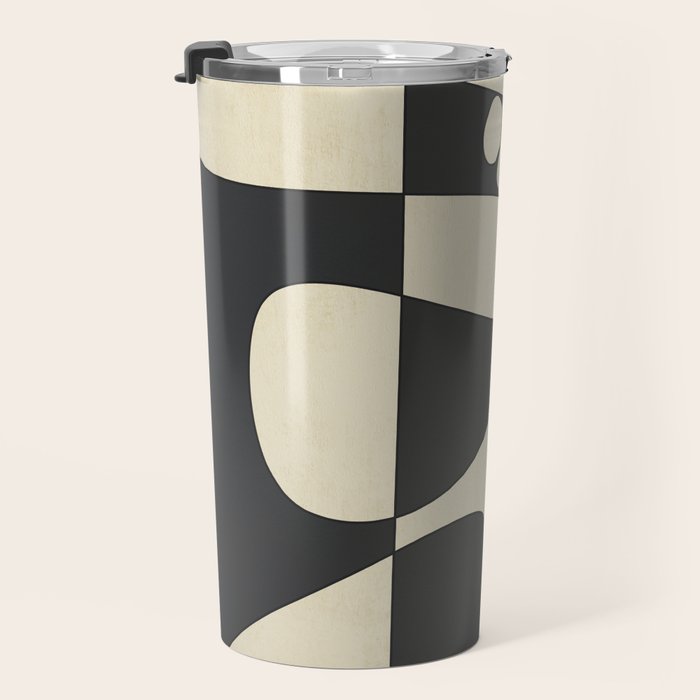 Modern Abstract Contrast - Noir Travel Mug Gallery Image 3
