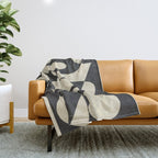 Modern Abstract Contrast - Noir Throw Blanket Gallery Image 1