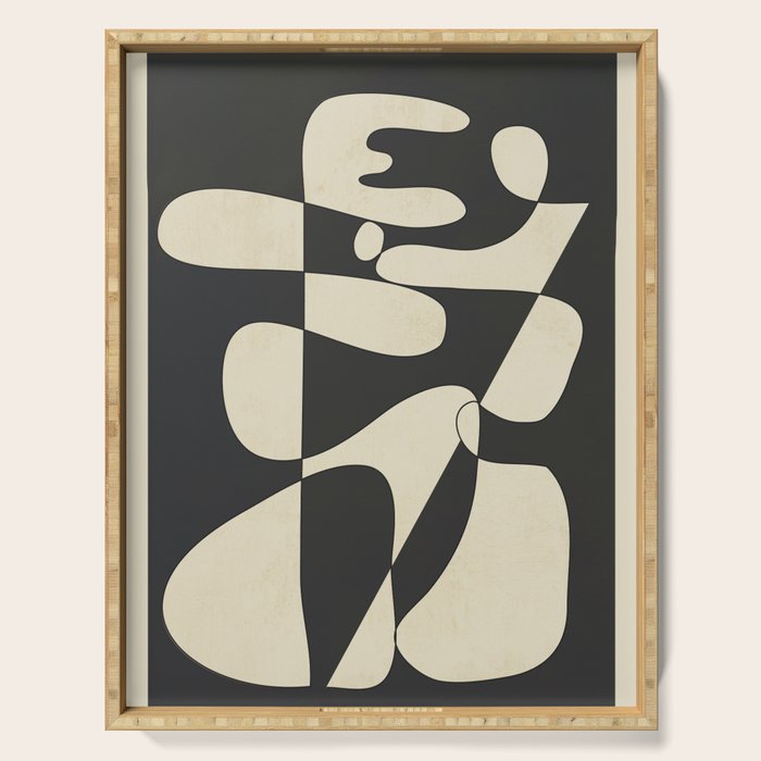 Modern Abstract Contrast - Noir Serving Tray Gallery Image 1