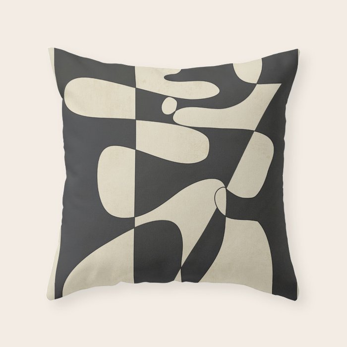 Modern Abstract Contrast - Noir Throw Pillow Gallery Image 6