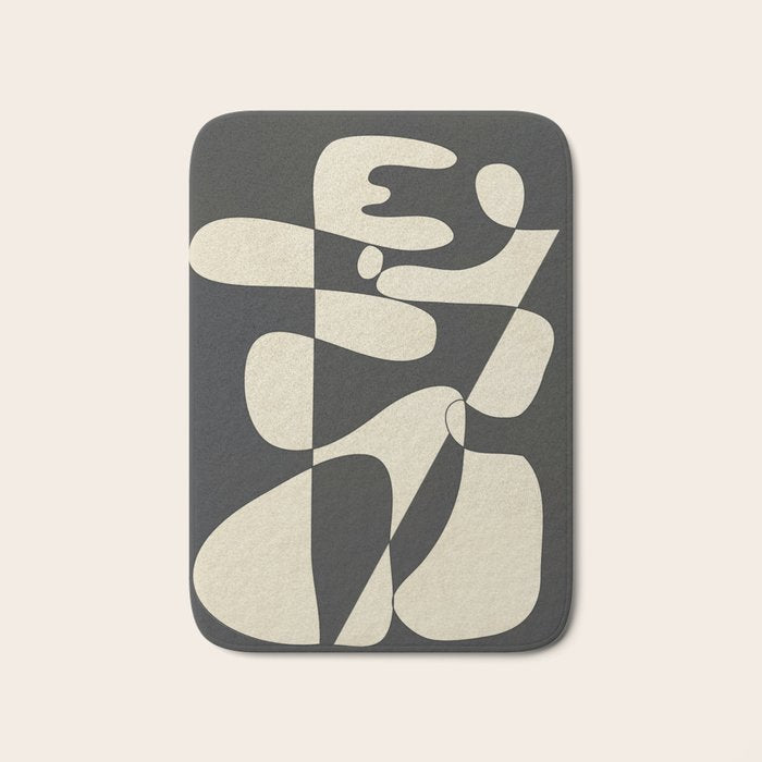 Modern Abstract Contrast - Noir Bath Mat Gallery Image 1