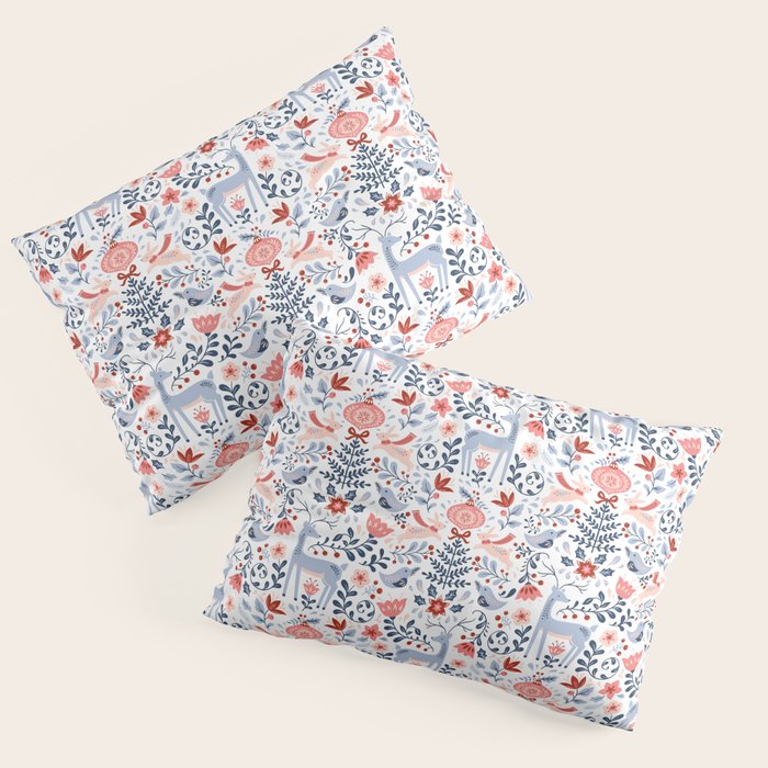 Folk Art Christmas Pillow Sham Gallery Image 1