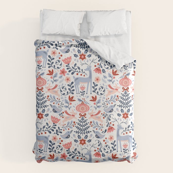Folk Art Christmas Duvet Cover Gallery Image 1