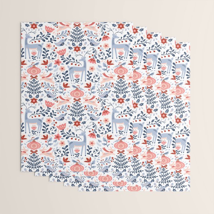 Folk Art Christmas Wrapping Paper Gallery Image 3