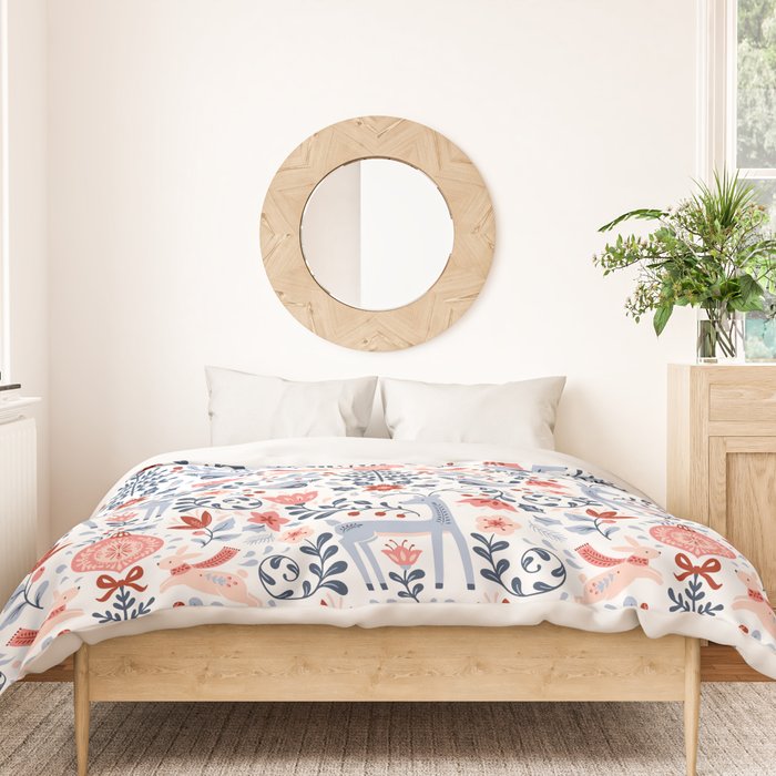 Folk Art Christmas Duvet Cover Gallery Image 3