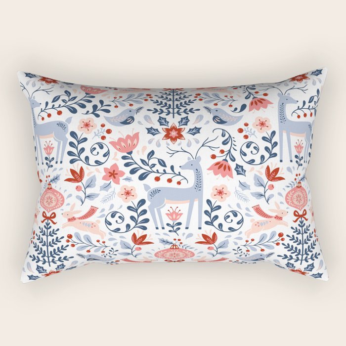 Folk Art Christmas Rectangular Pillow Gallery Image 2