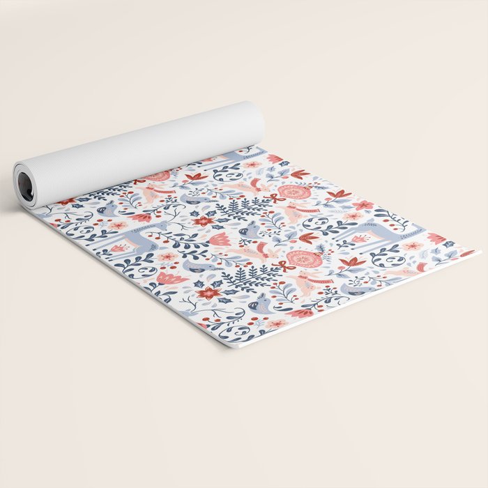 Folk Art Christmas Yoga Mat Gallery Image 2