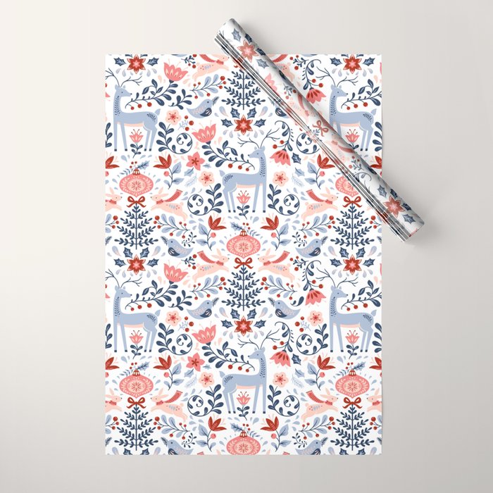 Folk Art Christmas Wrapping Paper Gallery Image 1