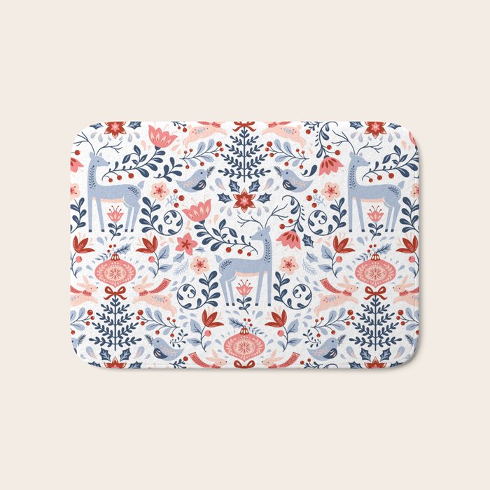 Folk Art Christmas Bath Mat Gallery Image 1