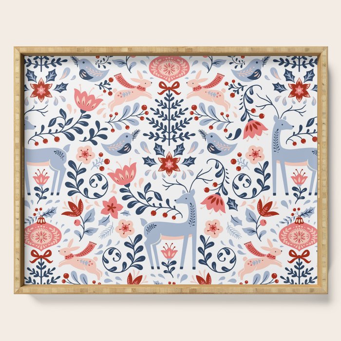 Folk Art Christmas Serving Tray Gallery Image 1