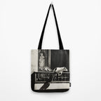 Paris, 1926, Dog out of Window Paris France black and white photograph Tote Bag Gallery Image 2
