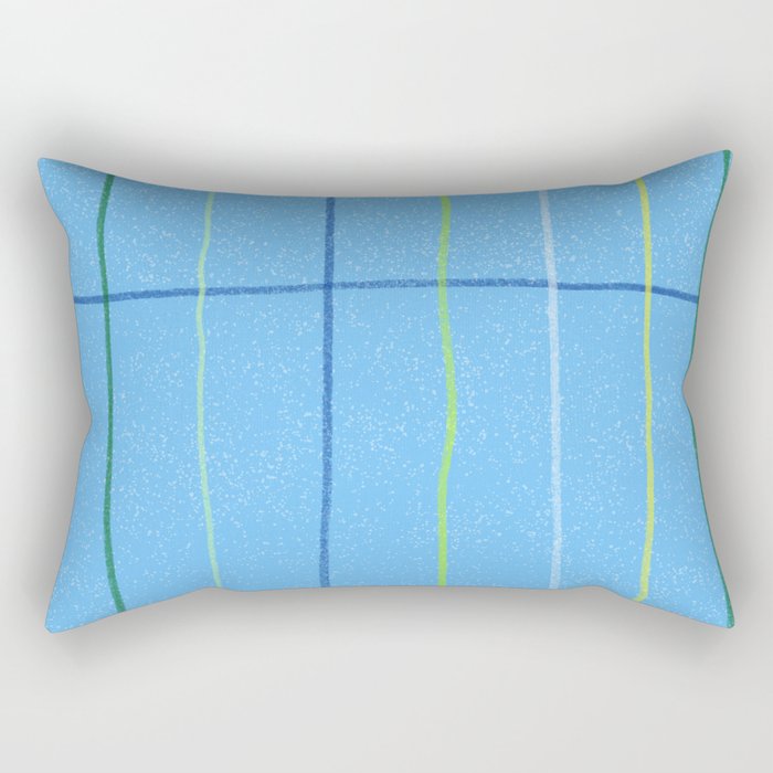 Textured Picnic Pattern in Sky Blue Rectangular Pillow Gallery Image 2