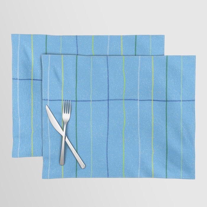 Textured Picnic Pattern in Sky Blue Placemat Gallery Image 1