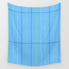 Textured Picnic Pattern in Sky Blue Wall Tapestry Gallery Image 4