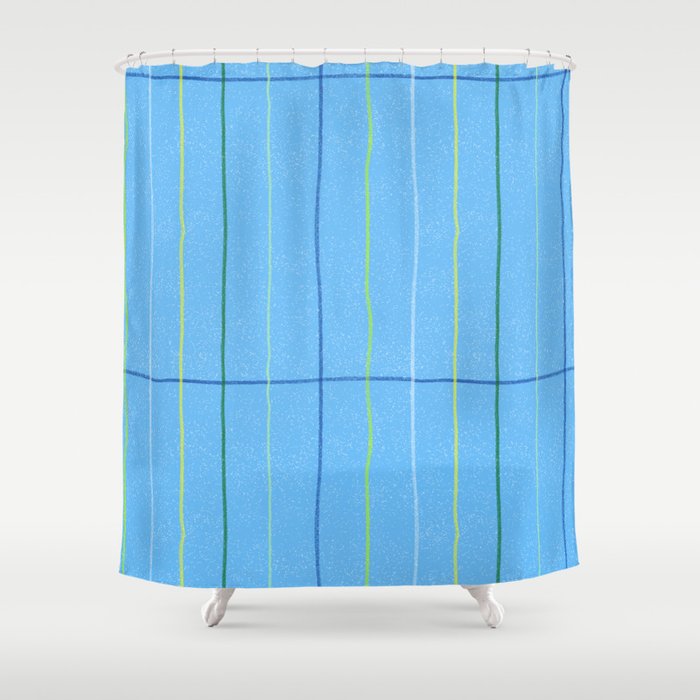 Textured Picnic Pattern in Sky Blue Shower Curtain Gallery Image 1