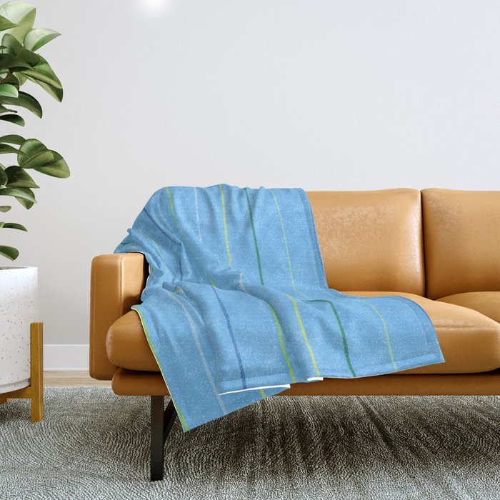 Textured Picnic Pattern in Sky Blue Throw Blanket Gallery Image 1