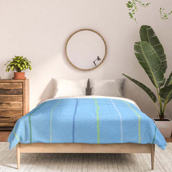 Textured Picnic Pattern in Sky Blue Comforter Gallery Image 3