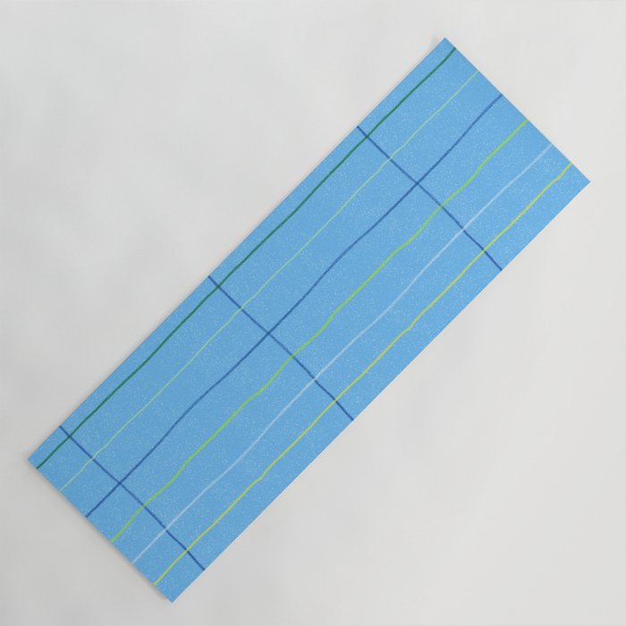 Textured Picnic Pattern in Sky Blue Yoga Mat Gallery Image 1