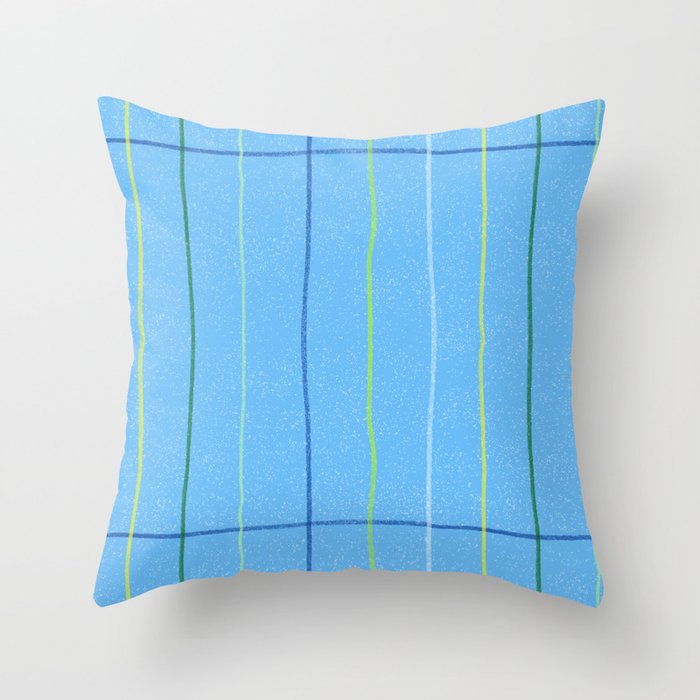 Textured Picnic Pattern in Sky Blue Throw Pillow Gallery Image 1