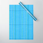 Textured Picnic Pattern in Sky Blue Wrapping Paper Gallery Image 1