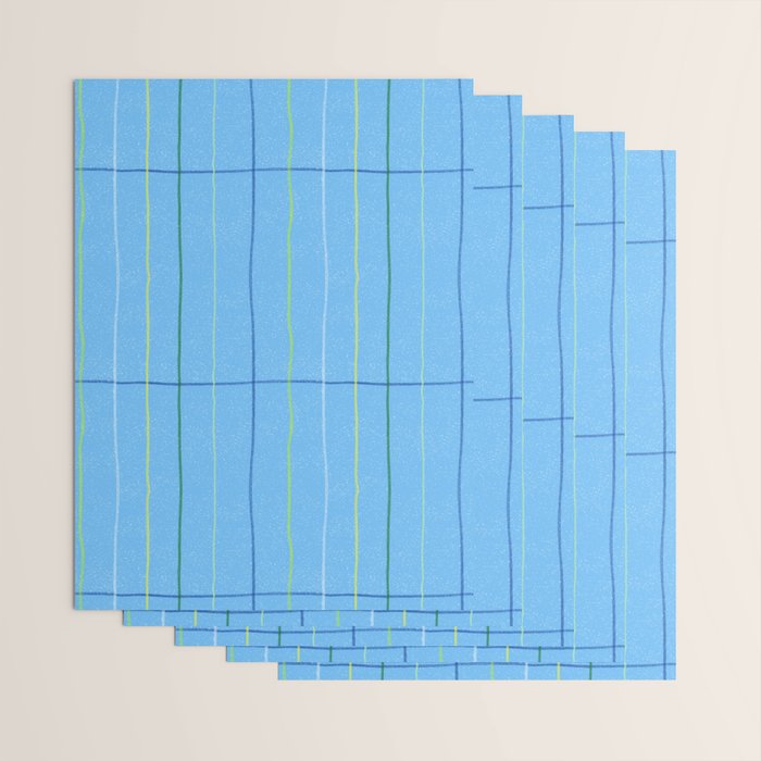 Textured Picnic Pattern in Sky Blue Wrapping Paper Gallery Image 3