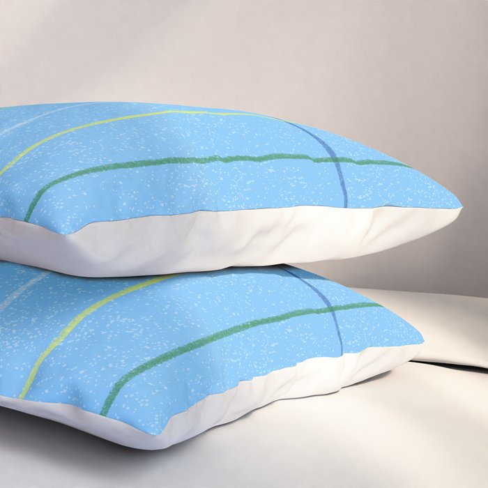 Textured Picnic Pattern in Sky Blue Pillow Sham Gallery Image 3
