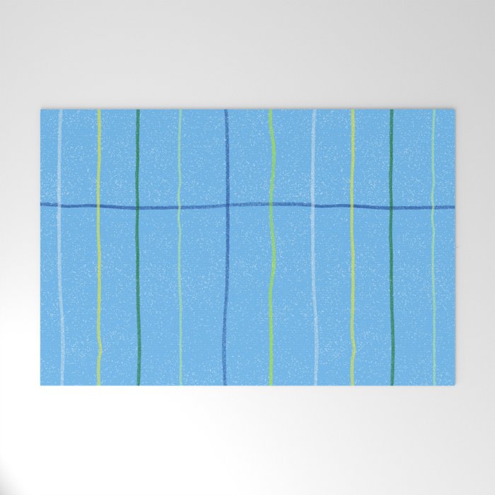 Textured Picnic Pattern in Sky Blue Welcome Mat Gallery Image 1