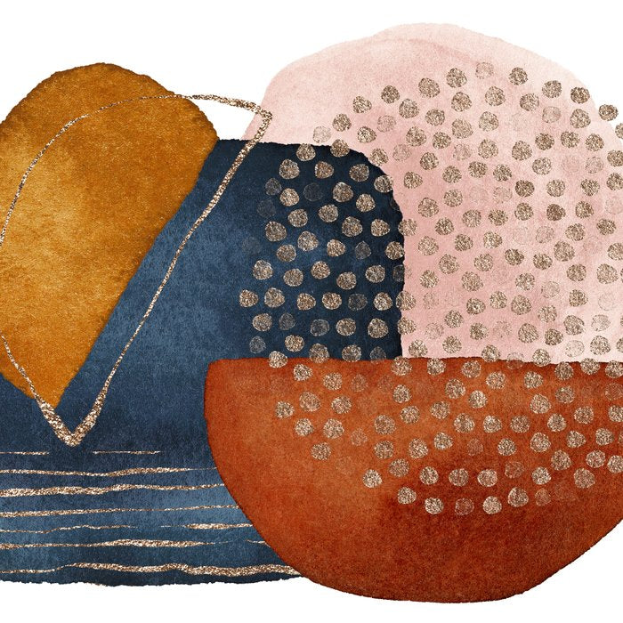 Abstract Terracotta, Navy Blue, Blush Pink, Art Print By LandSartprints  Coffee Mug Gallery Image 2